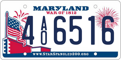 MD license plate 4AO6516