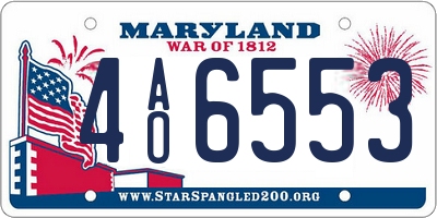 MD license plate 4AO6553