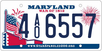 MD license plate 4AO6557