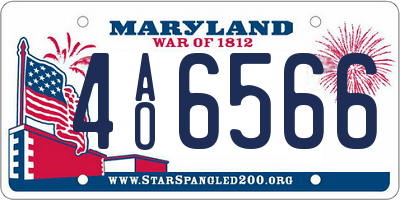 MD license plate 4AO6566