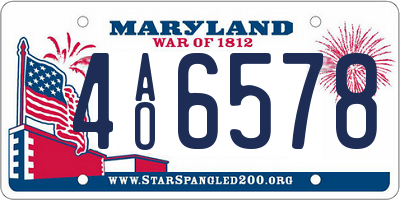 MD license plate 4AO6578