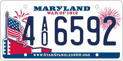 MD license plate 4AO6592