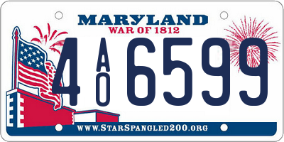 MD license plate 4AO6599