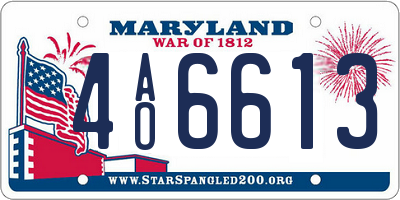 MD license plate 4AO6613