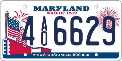 MD license plate 4AO6629