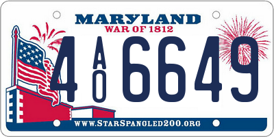 MD license plate 4AO6649