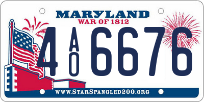 MD license plate 4AO6676