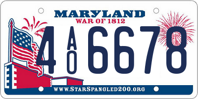 MD license plate 4AO6678