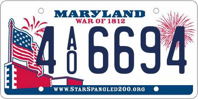 MD license plate 4AO6694