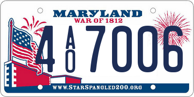 MD license plate 4AO7006