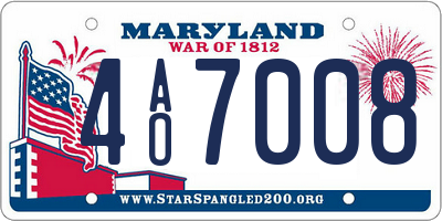 MD license plate 4AO7008