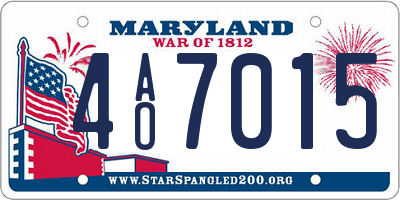 MD license plate 4AO7015
