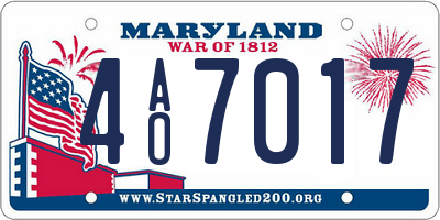 MD license plate 4AO7017