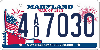 MD license plate 4AO7030