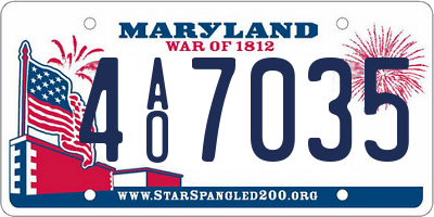 MD license plate 4AO7035