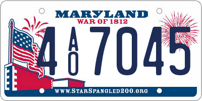 MD license plate 4AO7045