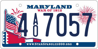 MD license plate 4AO7057