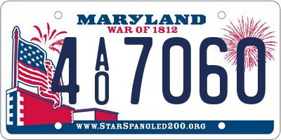 MD license plate 4AO7060