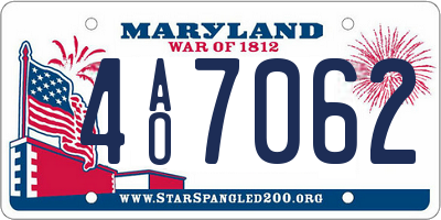 MD license plate 4AO7062