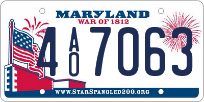 MD license plate 4AO7063