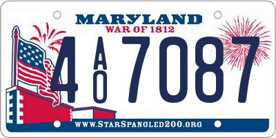 MD license plate 4AO7087