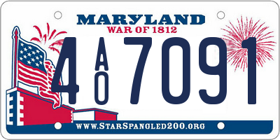 MD license plate 4AO7091