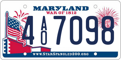 MD license plate 4AO7098