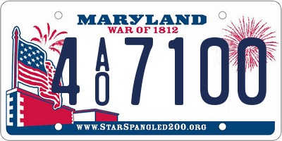MD license plate 4AO7100