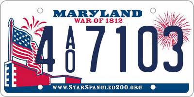 MD license plate 4AO7103