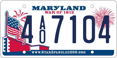 MD license plate 4AO7104