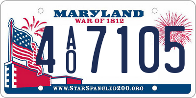 MD license plate 4AO7105
