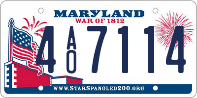 MD license plate 4AO7114