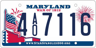 MD license plate 4AO7116