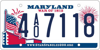 MD license plate 4AO7118