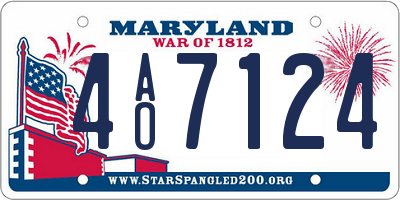MD license plate 4AO7124