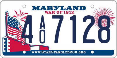 MD license plate 4AO7128