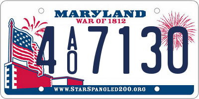 MD license plate 4AO7130