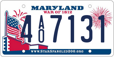 MD license plate 4AO7131