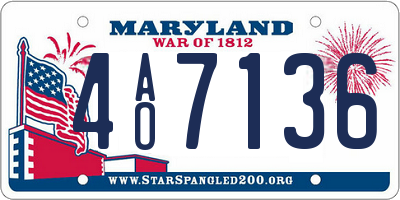 MD license plate 4AO7136