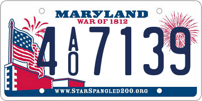 MD license plate 4AO7139