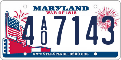MD license plate 4AO7143