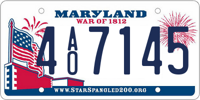 MD license plate 4AO7145
