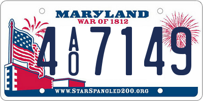 MD license plate 4AO7149