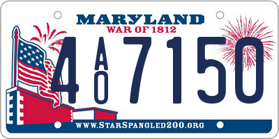 MD license plate 4AO7150
