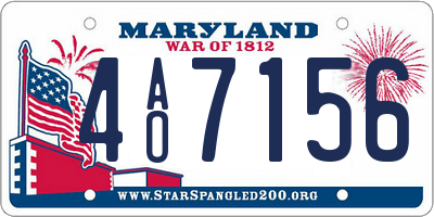 MD license plate 4AO7156
