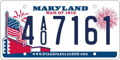 MD license plate 4AO7161