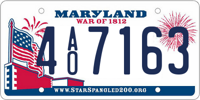 MD license plate 4AO7163