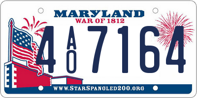 MD license plate 4AO7164