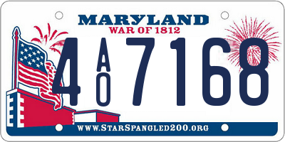 MD license plate 4AO7168