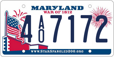 MD license plate 4AO7172